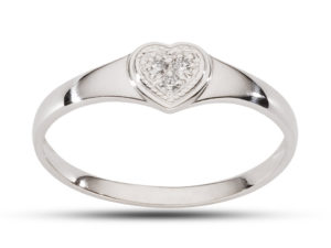 Pierścionek z brylantami białe złoto 585 AZ0008 – brylanty 0,04 ct