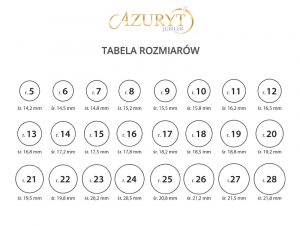 Tabela rozmiarów Jubiler Azuryt