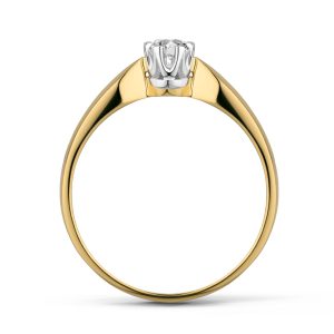 Pierścionek z brylantem 0,25 ct żółte złoto diament SI H – Jubiler Azuryt