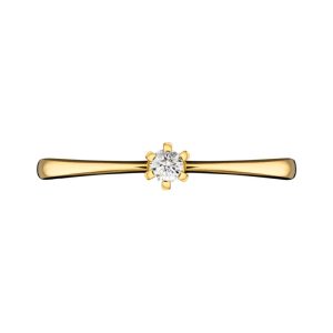 Pierścionek z brylantem 0,04 ct żółte złoto – Jubiler Azuryt