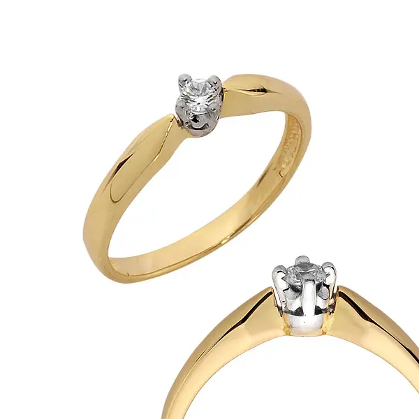 Pierścionek z brylantem - Wzór PB 0106 B