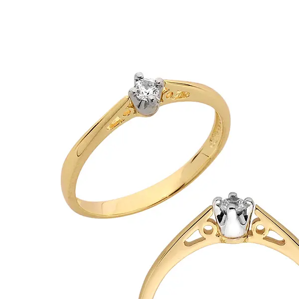 Pierścionek z brylantem - Wzór PB 0108 B