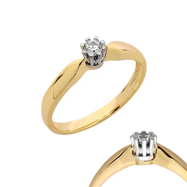 Pierścionek z brylantem - Wzór PB 0116