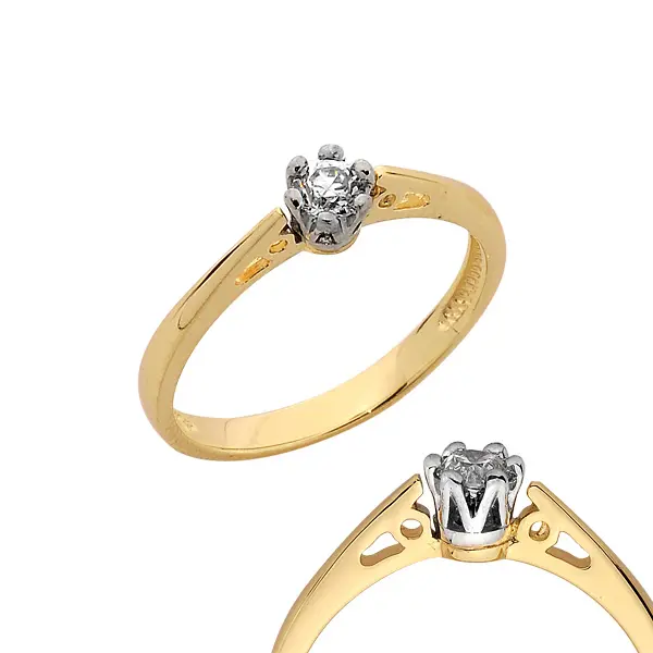 Pierścionek z brylantem - Wzór PB 0120 B