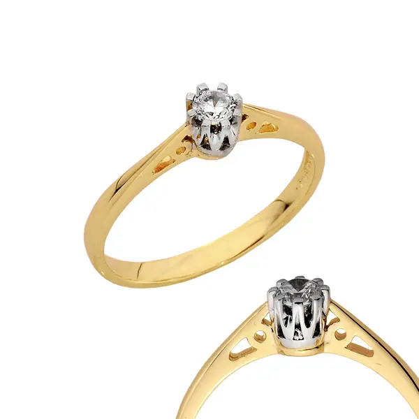 Pierścionek z brylantem - Wzór PB 0132 B