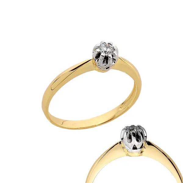 Pierścionek z brylantem - Wzór PB 0165 B