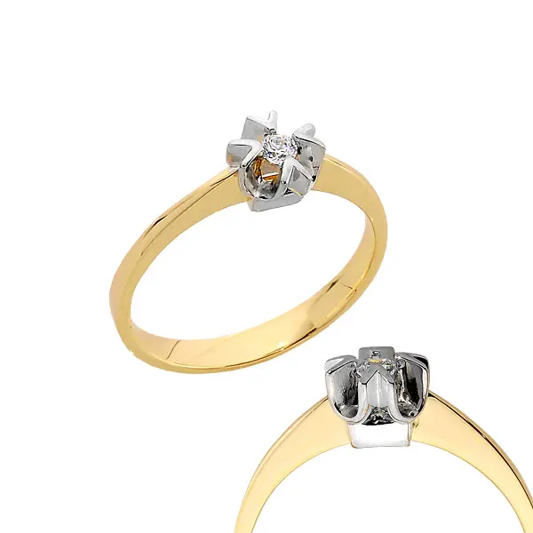 Pierścionek z brylantem - Wzór PB 0179 B