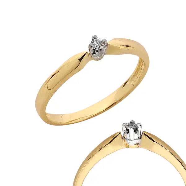 Pierścionek z brylantem - Wzór PB 0096 B