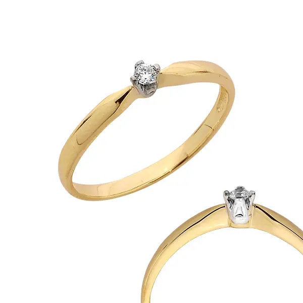 Pierścionek z brylantem - Wzór PB 0097 B