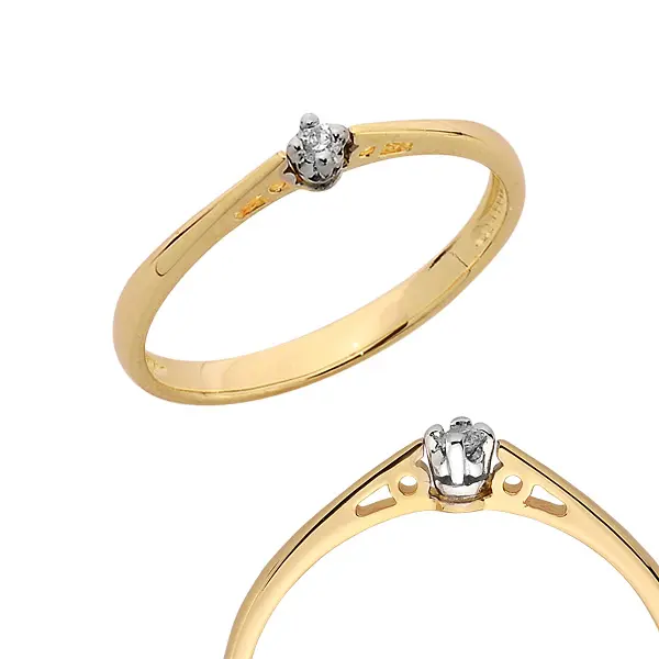 Pierścionek z brylantem - Wzór PB 0101 B