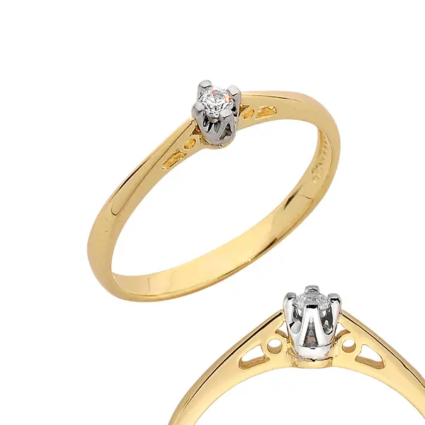 Pierścionek z brylantem - Wzór PB 0112 B