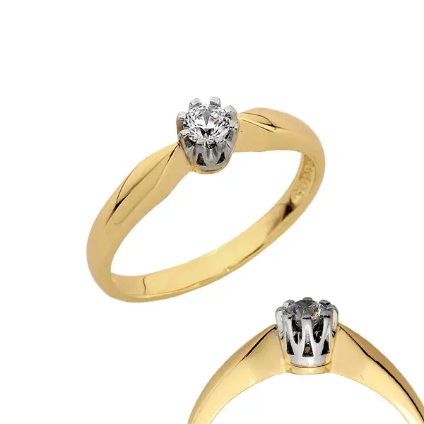 Pierścionek z brylantem - Wzór PB 0127 B