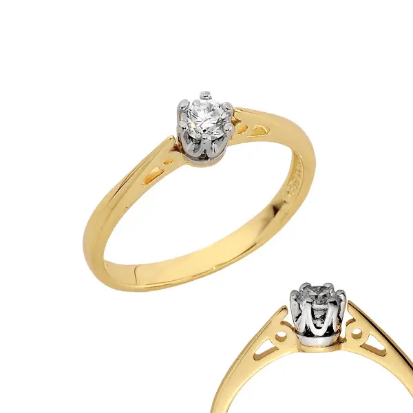 Pierścionek z brylantem - Wzór PB 0129 B