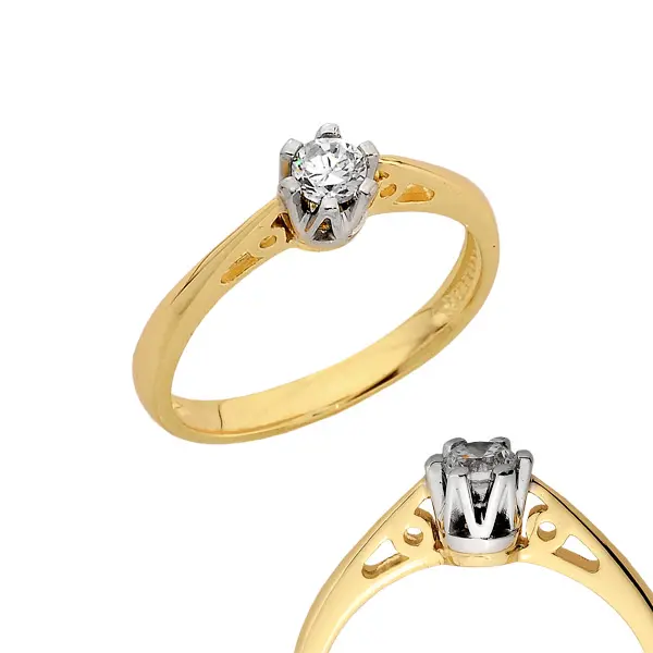 Pierścionek z brylantem - Wzór PB 0130 B