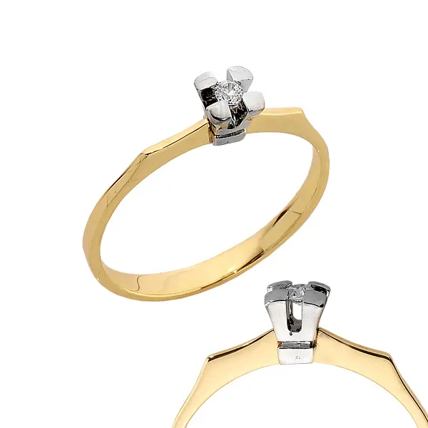 Pierścionek z brylantem - Wzór PB 0175 B