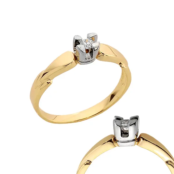 Pierścionek z brylantem - Wzór PB 0176 B