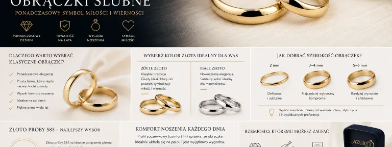 Klasyczne obrączki ślubne – ponadczasowa elegancja i trwałość  Azuryt
