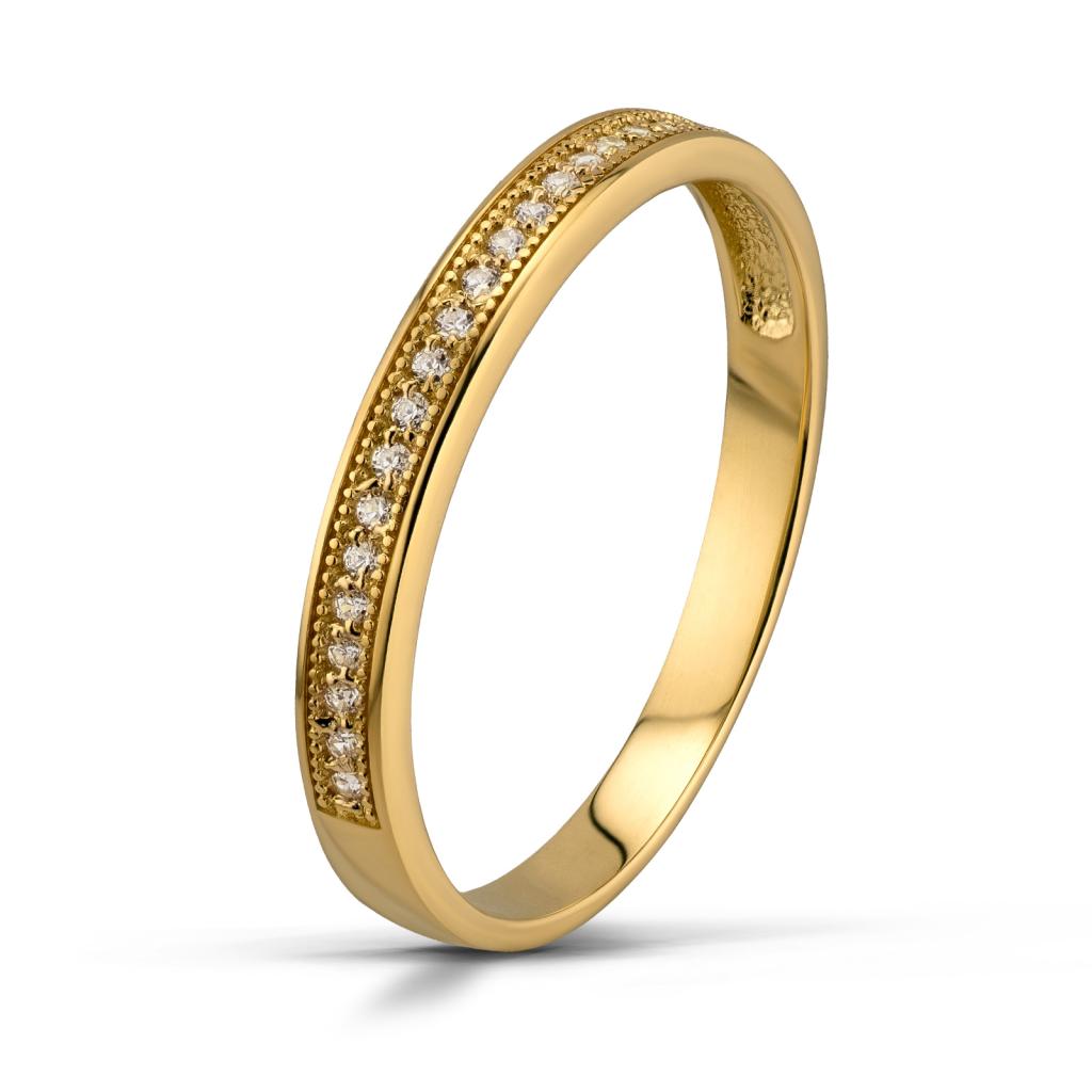 Pierścionek z brylantami 0,10 ct żółte złoto 585 P 1895 B – Jubiler Azuryt