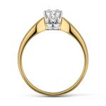 Elegancki pierścionek z brylantem 0,15 ct, czystość SI i barwa H. Centralny diament Ø 3,50 mm w klasycznej oprawie oraz piękne żółte złoto. Ponadczasowy model Jubiler Azuryt.