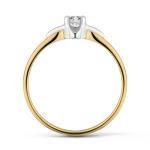 Pierścionek z brylantem 0,15 ct żółte i białe złoto – diament SI H