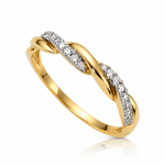 Pierścionek z brylantami 0,13 ct żółte złoto 585 rodowane elementy P 1837 B
