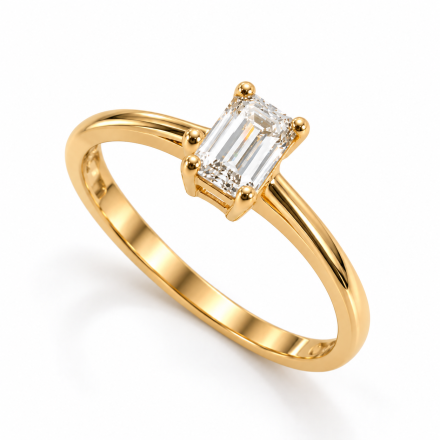 Pierścionek z diamentem Lab-Grown Emerald Cut