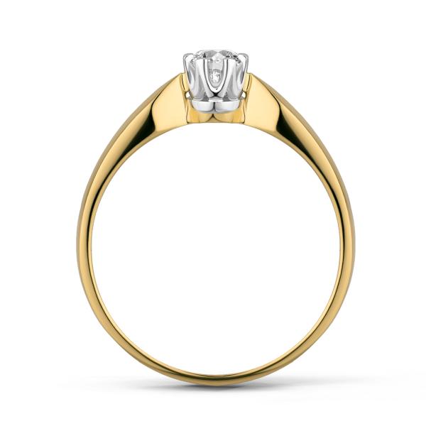 Pierścionek z brylantem 0,25 ct żółte złoto diament SI H – Jubiler Azuryt