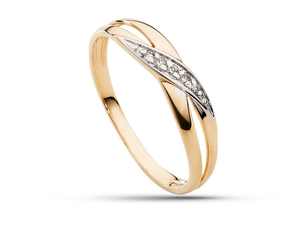 Pierścionek z brylantami AZ0003 żółte złoto 585 – 0,04 ct Jubiler Azuryt