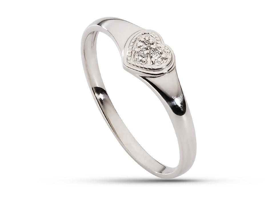 Pierścionek z brylantami białe złoto 585 AZ0008 – brylanty 0,04 ct